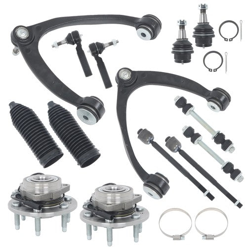 For Chevy Silverado 1500 2007-13 14pc Front Wheel Hub Bearings Upper Control Arm