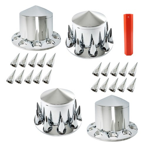 33mm Spiked Axle Cover Set Rear Axle Complete Wheel Cover Fits For Semi Truck