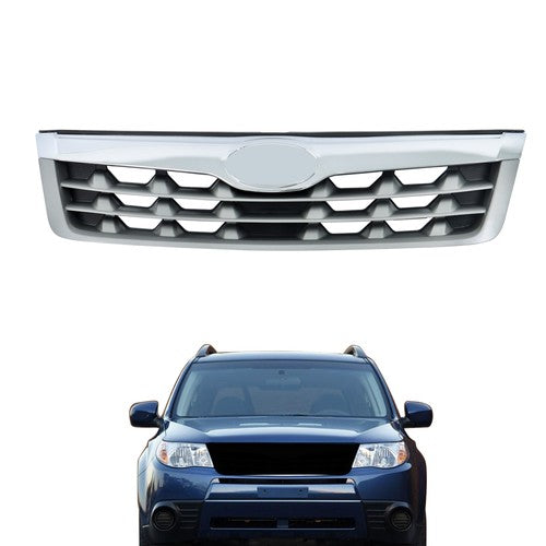 Front Bumper Upper Grille Replacement Plastic Gray For Subaru Forester 2011-2013