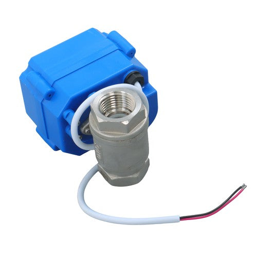 Solid Motorized Ball Valve 1/2in Full Port SS 9-24V AC/DC NC Auto Return