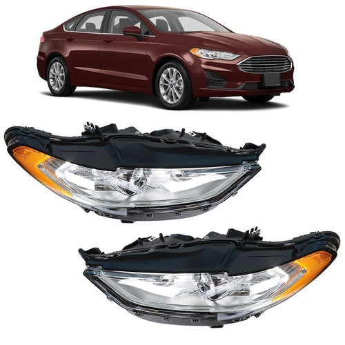 LED DRL Headlight Assembly Headlamps Left+Right Side For Ford Fusion 2017-2019