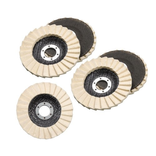 5PCS 4.5"×7/8" Felt Flap Disc Polishing Flap Discs Wool Flap Buffing Wheel Pad