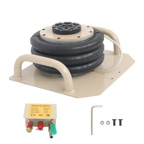 Air Jack 3 Ton/6600lbs Pneumatic Triple Bag Air Jack w/ Side Handles & Six Steel