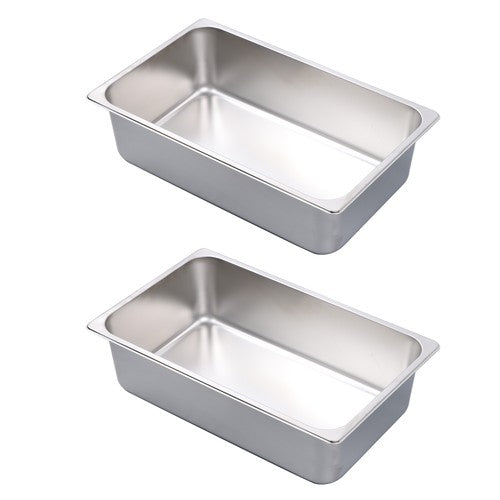 Restaurant Steam Table Pans Full Size 2 Pack 6 Inch Deep Without Lid