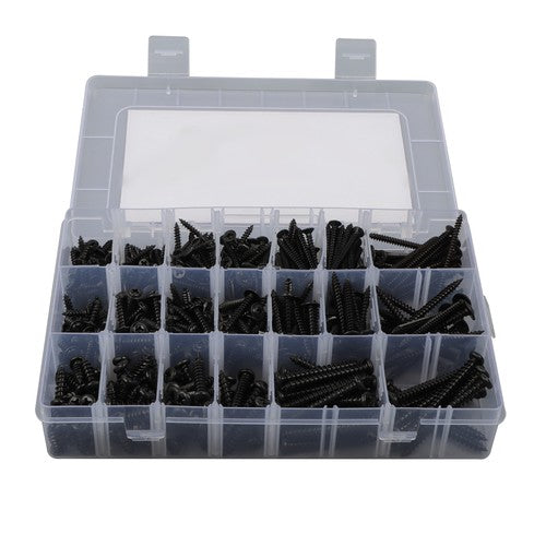 485 Pack Black wood screws kits with 20 different sizes #6, #8, #10 For Wood
