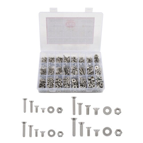 720pcs Nuts And Bolts Assortment Kit Machine Screws #6-32 #8-32 #10-24 #1/4-20