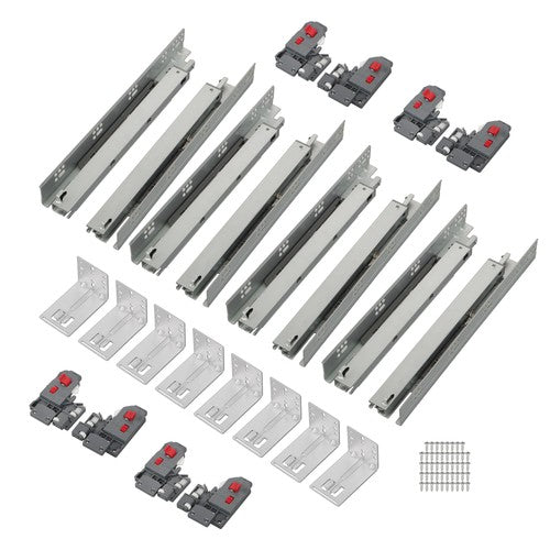 4 Pairs Undermount Drawer Slides 15 inch Undermount Soft Close Drawer Slides