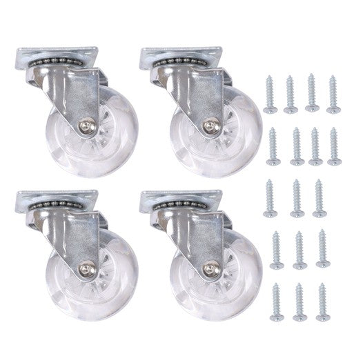 2Inch Caster Wheels 4 pieces Heavy Duty Alloy Steel + Rubber Casters white