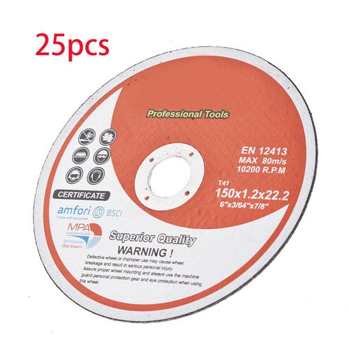 25 Pack 6"x.045"x7/8" Cut-off Wheel - Metal & Stainless Steel Cutting Discs