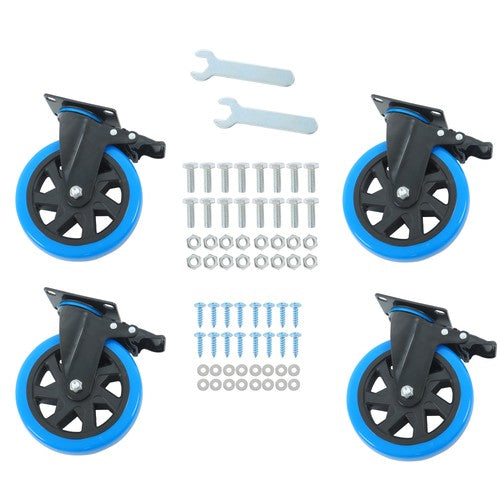 6 Inch Swivel Caster Wheels, Casters Set of 4 Heavy Duty with Brakes