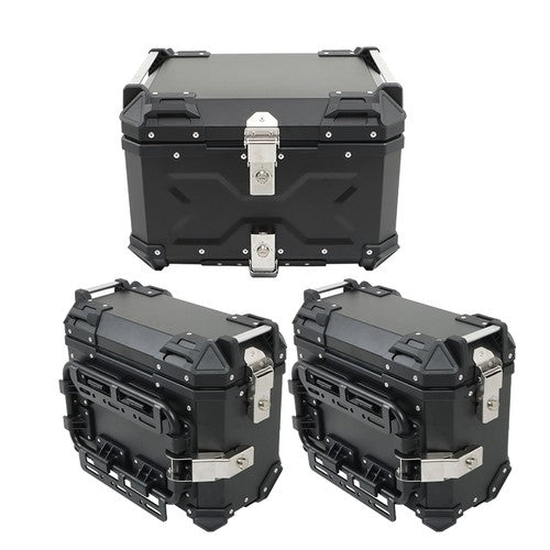 Motorcycle 36L Side Case Hard Saddlebag + 55L Top Case Tail Box Luggage New