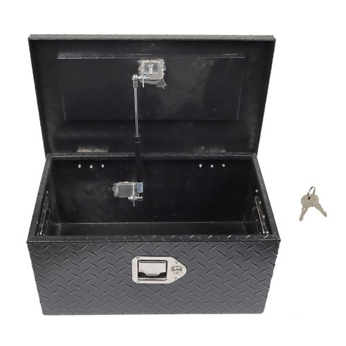 For Pickup Trailer Black Aluminum Diamond Plate 20"×12"×9.5" Tool Box w/Keys