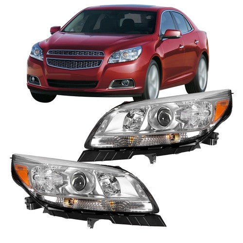 Halogen For Chervolet Malibu 2013 2014 2015 Headlights Driver+Passenger Side