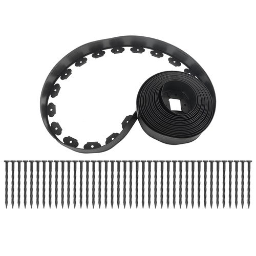 No Dig Lawn Border L-shaped Lawn Garden Edging Kit With Anchoring Spikes Plastic