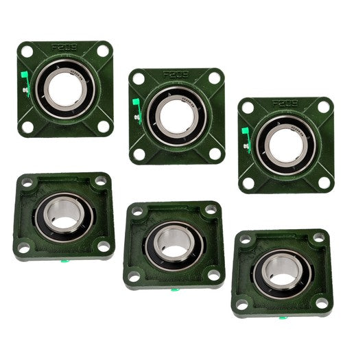 (6) UCF209-28 Solid Base Pillow Block Flange Mounted Bearing 1-3/4" Bore 4 Bolt