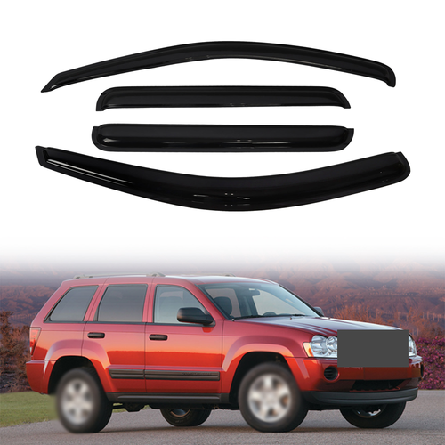 Replacement Window Visors Sun Rain Guards Fit For Jeep Grand Cherokee 2005-2010