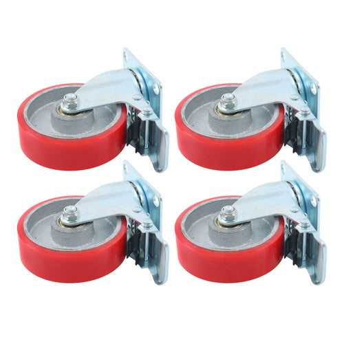 4 Inch Heavy Duty Casters, Swivel Caster Wheels with Brake, Polyurethane