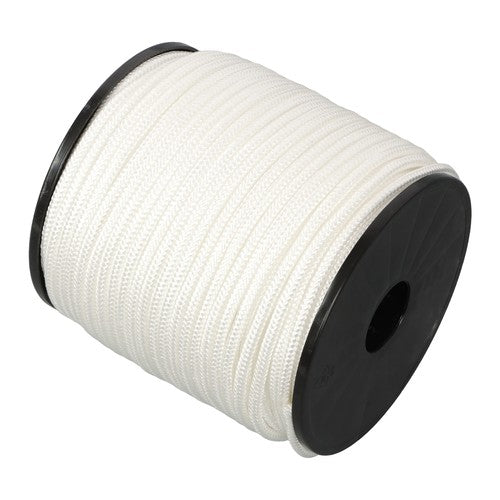 1/4 Inch 250ft White Nylon Solid Braid Rope Abrasion Resistance High UV