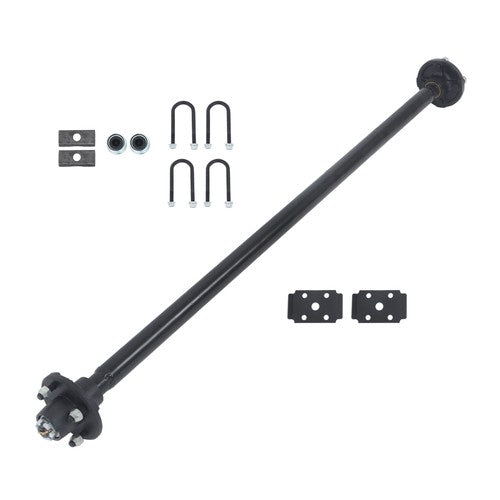 For trailers RVs trucks 4 lug-4' 57' Hub Face Trailer Axle w/ U-Bolt Kit 2000lbs