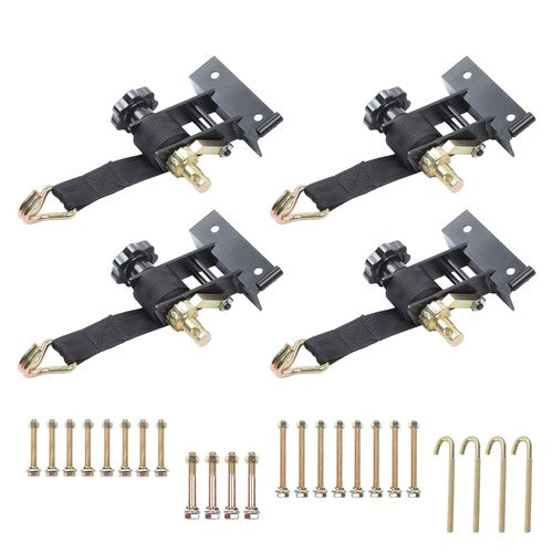 Ladder Rack Ratchet Tie Downs*4 Steel Black 500lbs 1.5in*7.5ft 1.4in Square Tube
