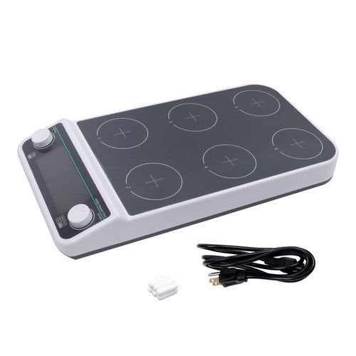 6 Magnetic Stirrer Multi-Position Magnetic 6x500ml 50-1200RPM 120℃/248℉