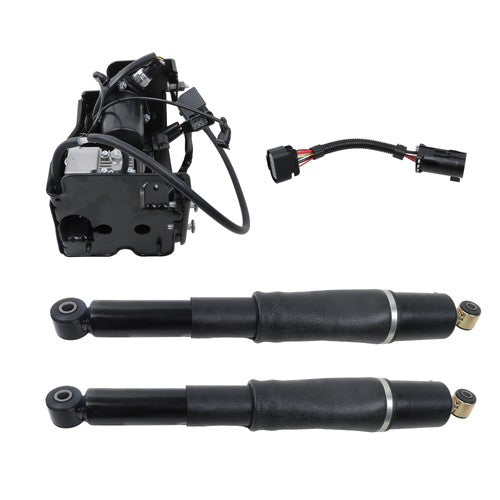 Rear Pair Air Suspension Shocks & Compressor For Chevrolet Cadillac GMC 01-13
