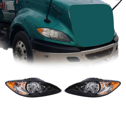 For 2008-2016 International ProStar Black Housing Projector Headlights Pairs