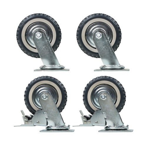 Four 6 Grey PU Inclined Wheel Polyurethane Universal Wheels