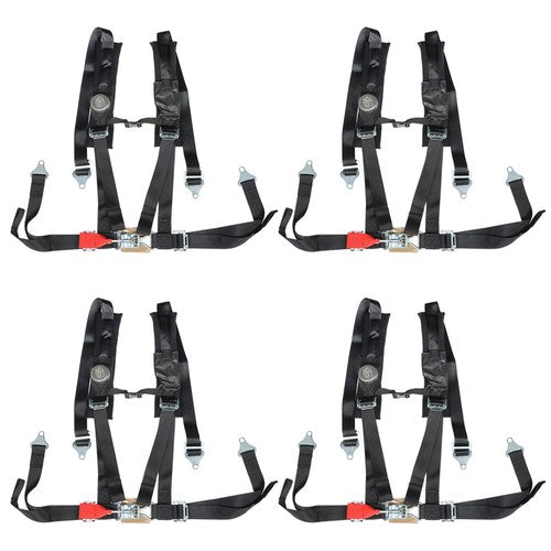 4 Pack Seat Belt Harness 4 Point 2" Padded Black For Polaris RZR XP S 4 1000 New