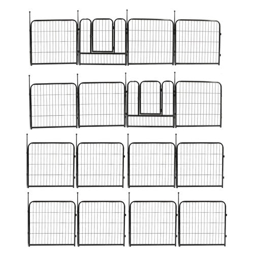 16 Panels 24x24 inch Dog Playpen Crate Fence Pet PlayPen Exercise Cage