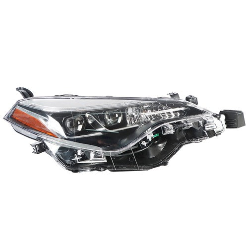 Headlight Assembly Projector For Toyota Corolla 2017-2019 Halogen Black Right