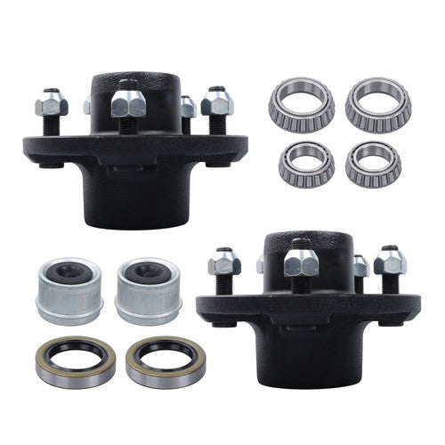 2- 5x4.75 Idler Hubs Fits 3500 lbs.#84 Bearing Kits Replace Trailer Axle