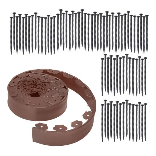 49FT 4" Garden Landscape Edging With 75 8-In Spikes No Dig Lawn Edging Border