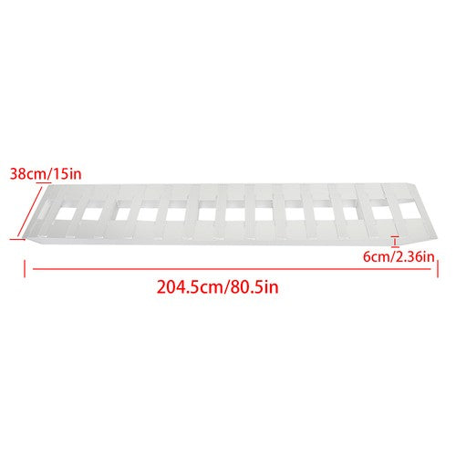 2Pcs Aluminum 80"×15" Ramps 6000 LBS Hook End Knife For Truck Car Auto Trailer