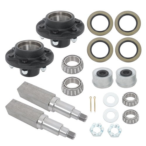 6000# Build Your Own Axle Kit w/ 6 x 5.5 Lug Idler Hubs and #42 Square Spindle