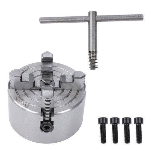 K72-100 4Inch 4-Jaw Metal Lathe Chuck Independent Reversible Jaws Key Handle New