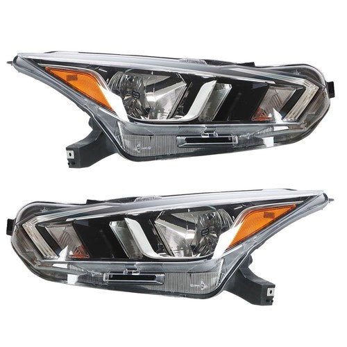 For Nissan Versa S SV 20-21 OE Pair LH+RH Headlight Assembly Set Chrome Housing
