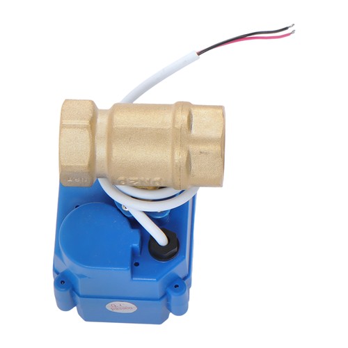 Solid Motorized Ball Valve 3/4in Standard Port Brass 9-24V NC Auto Return