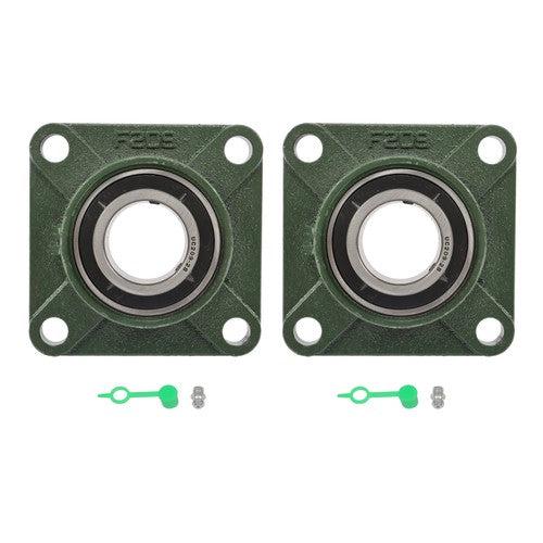 2 × UCP209-28 Pillow Block Flange Bearing 1-3/4" Bore 4 Bolt Solid Base