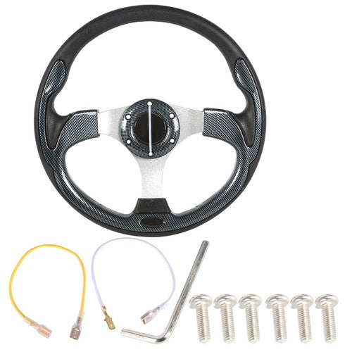 Fit For Yamaha EZGO Club Car Golf Cart 12.5 inch Carbon Fiber Steering Wheel New