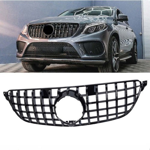 Glossy Black Grille For Mercedes Benz W166/C292 2016-2019 GLE350 W/camera hole