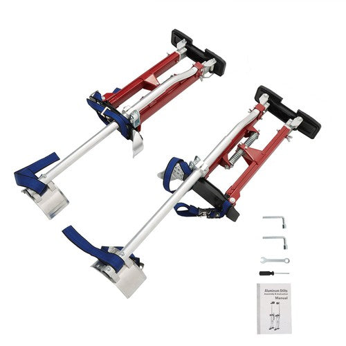 Adjustable Height Drywall Stilts Aluminum Tool For Painting Painter Red 18"-30"