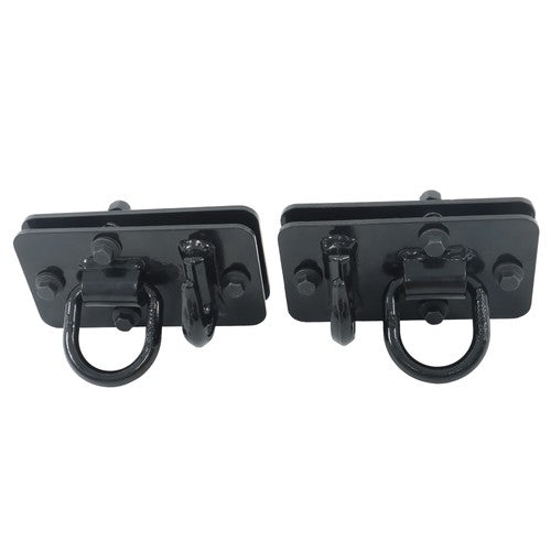 2 Pack Tractor Bucket Hooks with Tie down Ring, Grade 70 Forged Steel Black