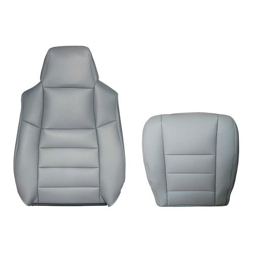 Driver Bottom Top Perf Leather Seat Covers Gray for Ford F250 2002 2007