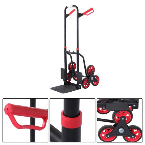 W/ 6 TPR Wheels Stair Climbing Hand Truck Capacity:440lbs Telescoping Handle