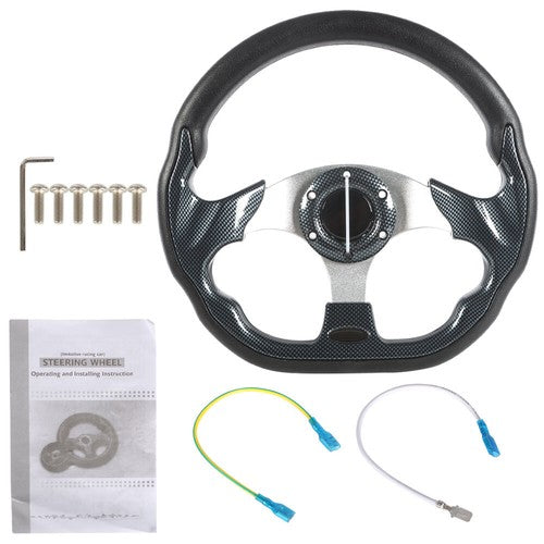 12" inch Golf Cart Steering Wheel For Yamaha EZGO Club Car Black USA