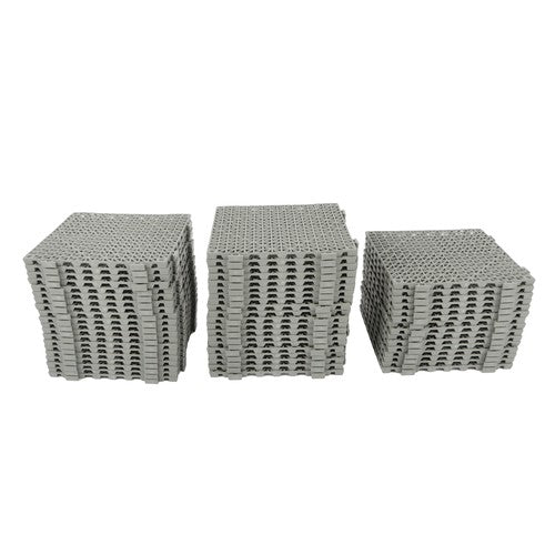 12"x12" Gray PVC Non-Slip Interlocking Drainage Floor Mat For Bathroom 55 Pack