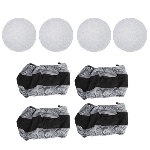 Tyre Cases+Tyre Bags Car Cover 4Pcs New W/ Handheld For Gray 420D And Black 600D
