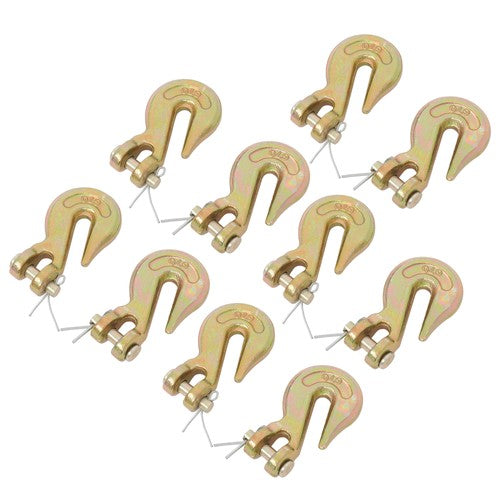 10 Pack 5/16 Inch G70 Clevis Grab Hooks Chain Hooks - 5400lbs Working Load Limit