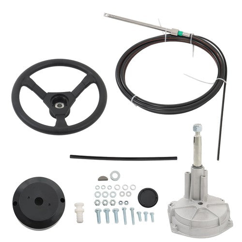 Marine Boat Rotary Steering System Outboard Kit 17 Feet & 17" Steering Cable USA